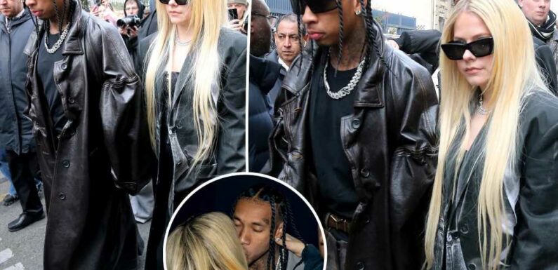 Avril Lavigne and Tyga match in leather looks after confirming relationship