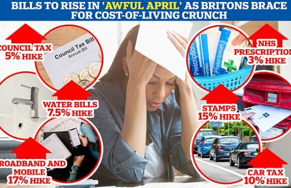 Britons brace for onslaught of surging bills TOMORROW