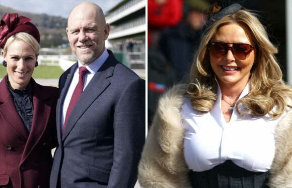 Carol Vorderman leads the way in a corset and leather pencil skirt at Cheltenham as racegoers glam up | The Sun