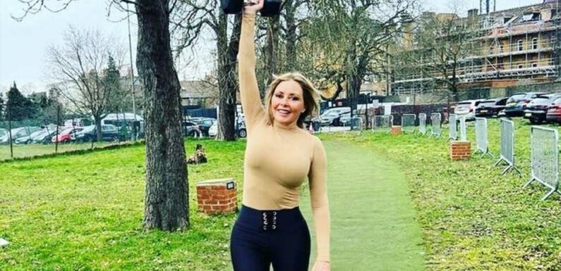 Carol Vorderman looks incredible in tight gym gear while lifting weights | The Sun