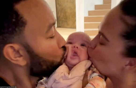 Chrissy Teigen and John Legend Give Baby Esti Her ‘First Kiss’ in Cute Video