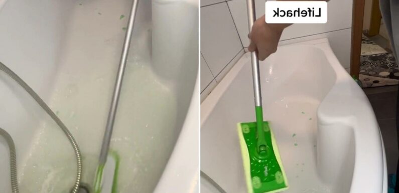 Cleaning fan shares how she gets her bath spotless without breaking her back… you’ll wonder why you’ve not thought of it | The Sun