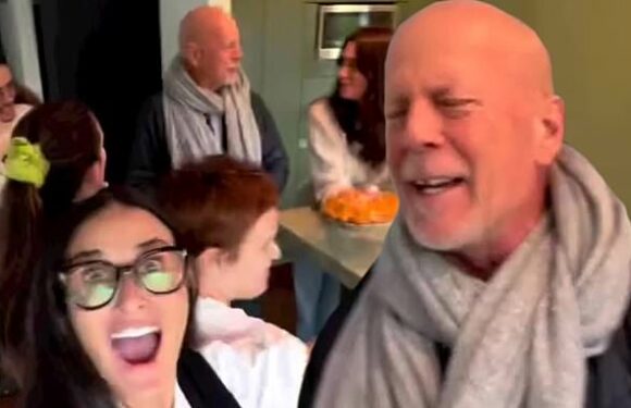 Demi Moore wishes Bruce Willis a happy 68th birthday with family clip