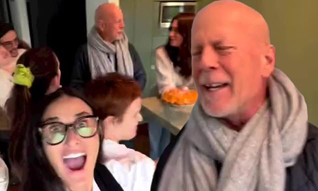 Demi Moore wishes Bruce Willis a happy 68th birthday with family clip