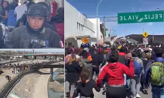 Hordes of migrants storm checkpoint in brazen attempt to enter the US