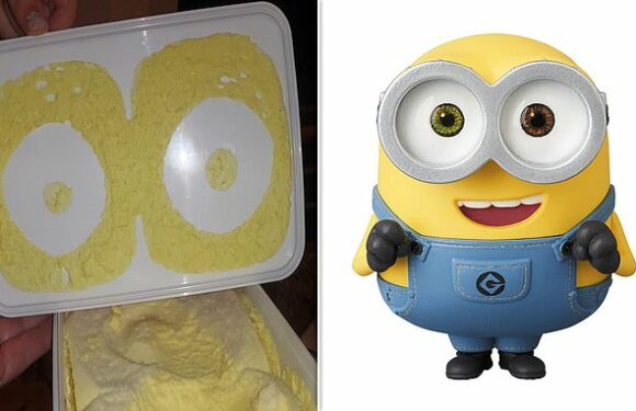 Im convinced I found the face of a Minion on my tub of Aldi ice cream