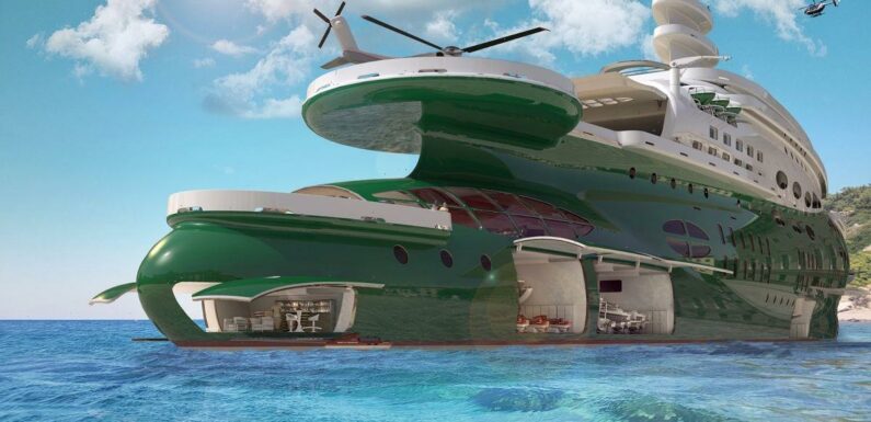 Inside the £1bn ‘Bond villain’ superyacht with spa, helicopters and a submarine
