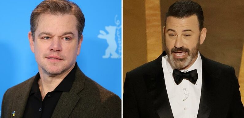 Jimmy Kimmel Revives Matt Damon Feud at Oscars: He Cant Read and Smells Like Dog Medicine