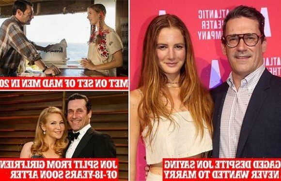 Jon Hamm and Anna Osceola's relationship timeline as they get engaged