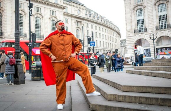 Jordan Banjo takes to streets as a superhero – to ask Brits who their heroes are