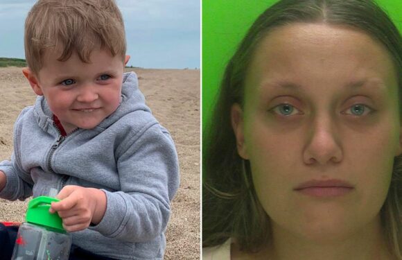 Killer mum who battered three-year-old visited in prison by his dad and sister