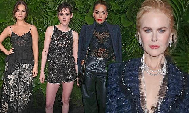Lily James, Nicole Kidman, Kristen Stewart at Pre-Oscar Awards dinner