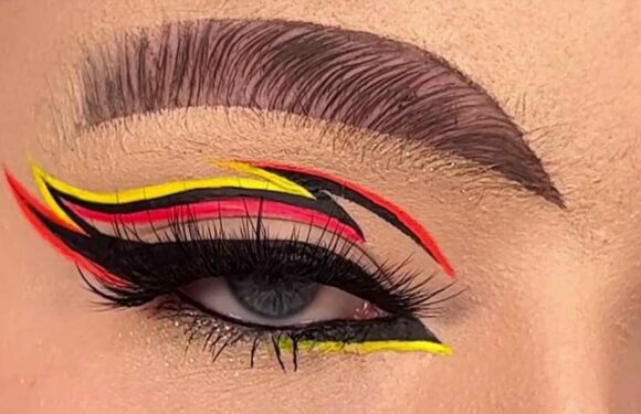 Make-up whizz shows off her colourful eyeliner but all anyone can comment on is something totally different | The Sun