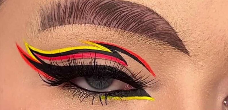 Make-up whizz shows off her colourful eyeliner but all anyone can comment on is something totally different | The Sun
