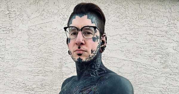 Man with 95% of body inked tattoos skin 20 times after running out of space