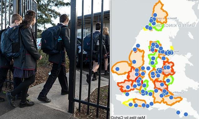 Map of areas in England where pupils miss on secondary school choice