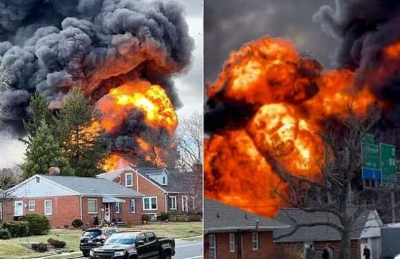 Maryland Gas tanker crash causes EXPLOSION setting homes on fire