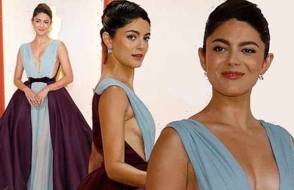 Monica Barbaro give a peek at her chest in racy gown at the Oscars