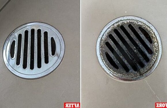 Mum uses tomato sauce to clean bathroom drain