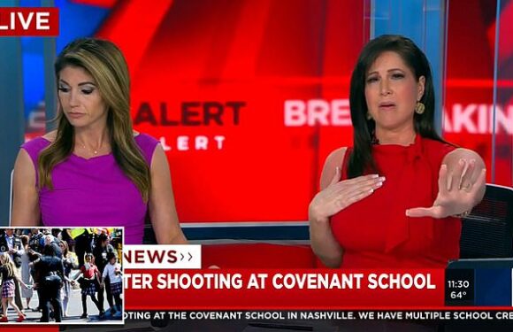Nashville TV anchors break down in tears reporting on school shooting