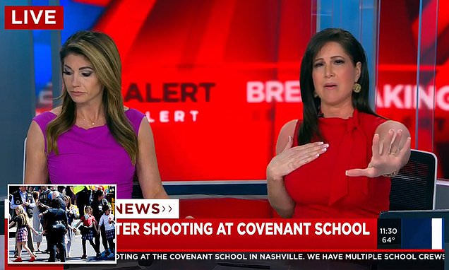 Nashville TV anchors break down in tears reporting on school shooting