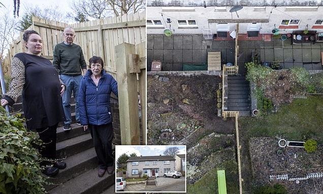 Pictured: Fence at centre of row between neighbours