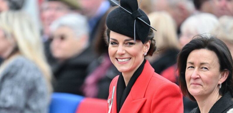 Princess Kate pays tribute to Wales in red coat and leek brooch