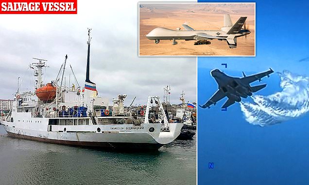 Russians recover pieces of US Reaper drone destroyed over Black Sea
