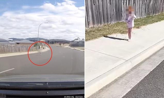 Shocking moment baby spotted wandering the streets alone in Australia