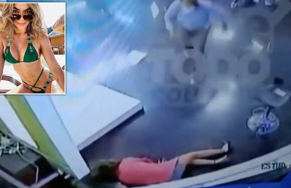 Shocking moment female presenter collapses on air in Colombia
