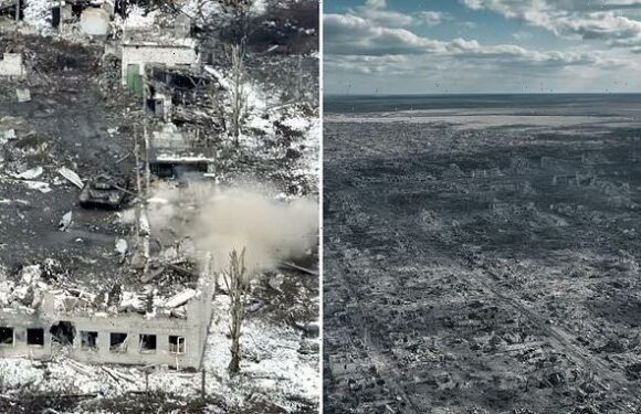 Shocking pictures reveal Ukrainian city reduced to dystopian wasteland