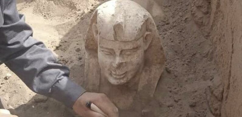 Sphinx-like statue of Roman emperor unearthed in Egyptian temple