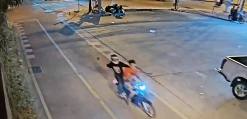 Teen thugs throw Molotov cocktail at innocent couple they ‘mistook for rivals’