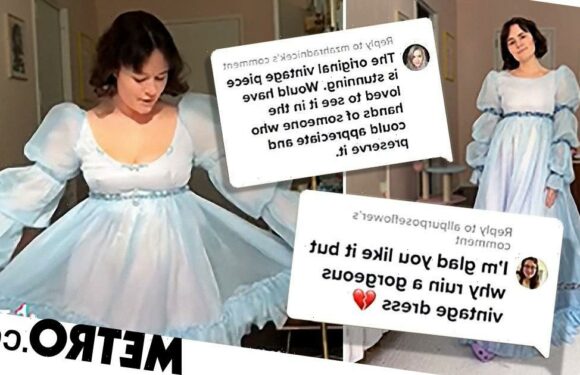 TikToker gets hate for chopping up vintage dress to make a party frock