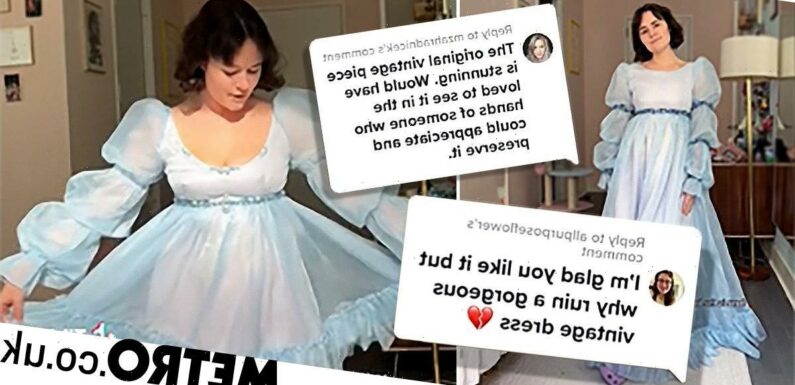TikToker gets hate for chopping up vintage dress to make a party frock