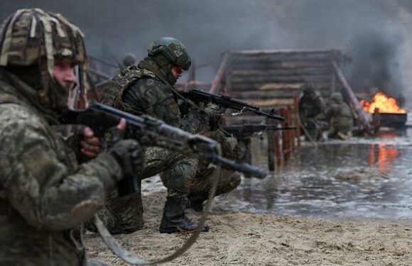 Ukrainian army conduct drills near border with Belarus