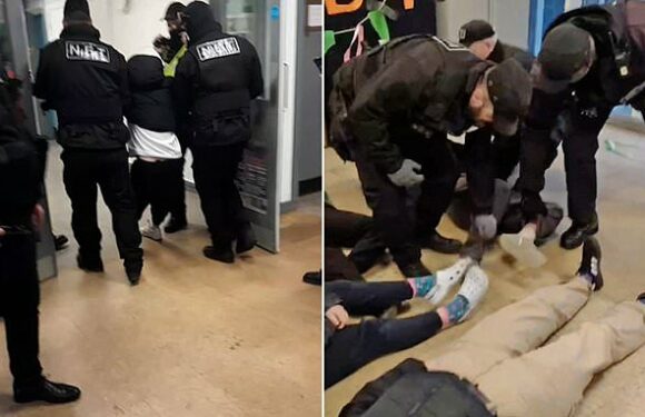 Uni of Manchester students dragged from campus building by bailiffs