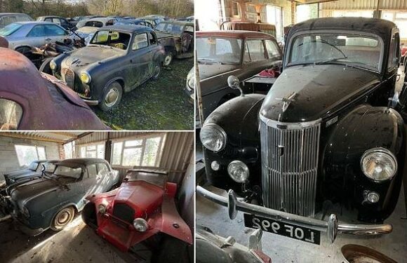 Urban explorers uncover car graveyard in abandoned Suffolk barn