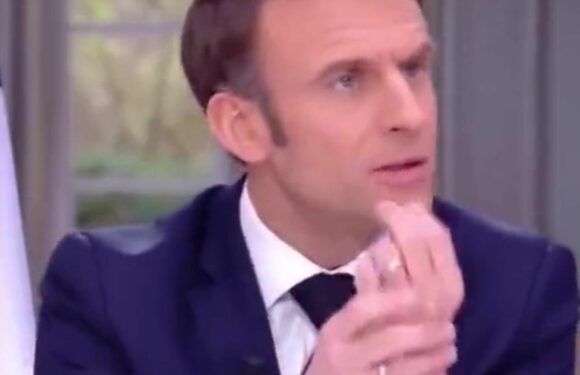 Watch humiliating moment Macron tries to subtly remove his £2,000 watch as he’s blasted over hated pension reforms | The Sun