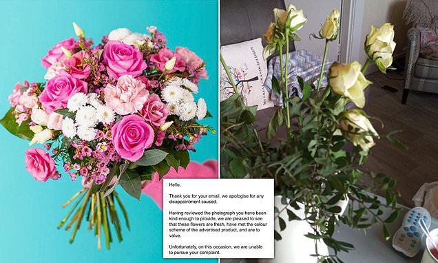 Woman says flowers she ordered looked very different to what she got
