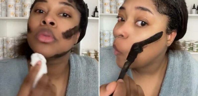 Woman shows off the unique way she contours her face – but others say she just looks like she needs a shave | The Sun
