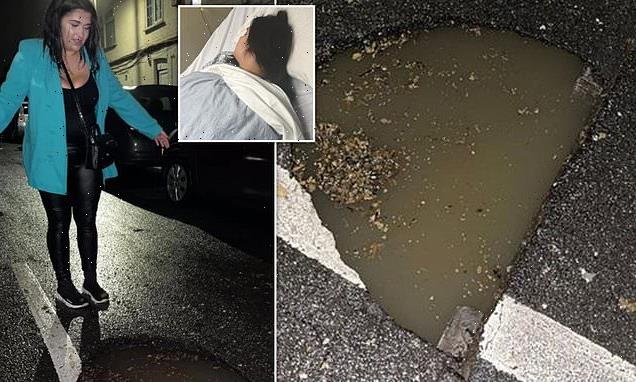 Woman steps into puddle and plunges into '10ft deep' hole of sewage