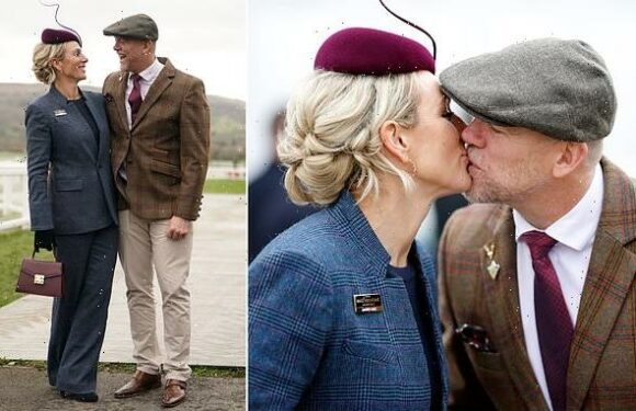 Zara and Mike Tindall give a loved-up display at Cheltenham Festival