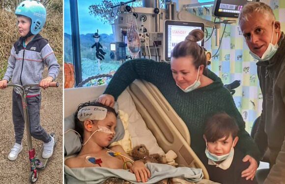 Boy nearly died after falling from scooter but now on road to recovery