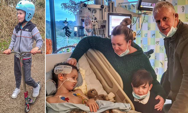 Boy nearly died after falling from scooter but now on road to recovery