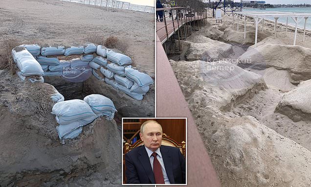 Crimea's beaches are covered with trenches and tank traps