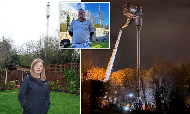 Fury as council installs a 52ft 5G tower under cover of night