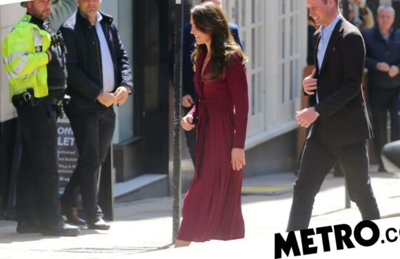 Kate Middleton wears chic burgundy dress for visit to Birmingham