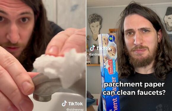 Man reveals hack for removing stains from faucets with parchment paper