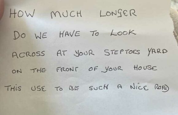 My neighbour left me a petty note accusing me of spoiling the road – I'm fuming | The Sun